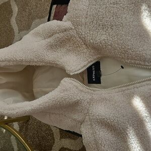 Express Cream Teddy Bear Sherpa Puffer Warm Jacket